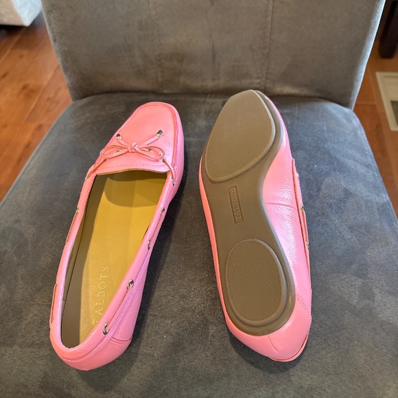 Talbots Becca Tie Pink Pebbled Leather Loafers Flats 9.5 EUC - Picture 7 of 7